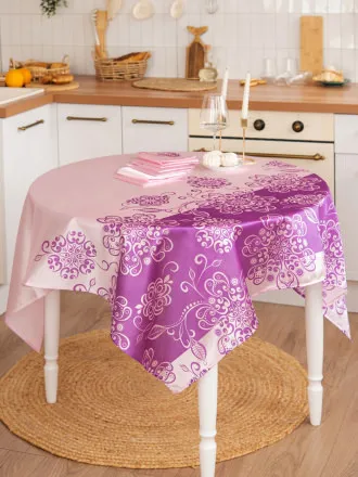 Розовый фламинго Скатерть+салфетка 30*30(6шт) трикот
