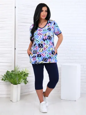 Риана(голубой) костюм р.52, кулирка (100% хлопок)