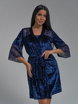 Юнона(индиго) пеньюар р.42, 88%п/э,12%лайкра